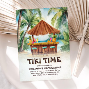 Tropical Island Tiki Bar Graduation Invitation