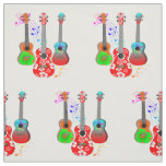 Tropical Island Ukulele Player Music Fabric