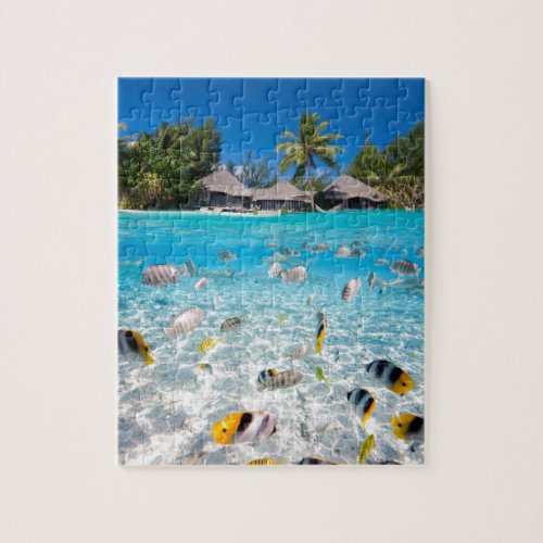 Tropical island under and above water jigsaw puzzle