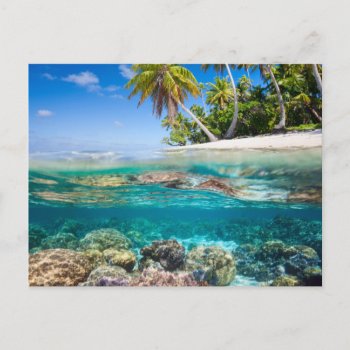 Tropical Island Under And Above Water Postcard by igorsin at Zazzle