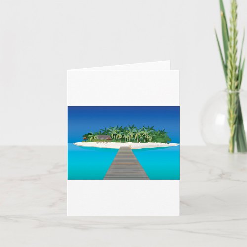 Tropical Island Vacation Card