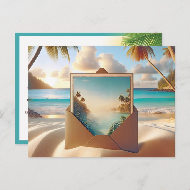 Tropical Island Vacation Postcard (Front/Back)