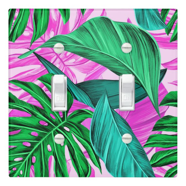 Tropical Island Vibes Light Switch Cover (In Situ)