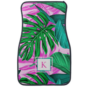 Tropical Island Vibes Monogram Car Floor Mat