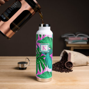 Tropical Island Vibes Monogram Water Bottle