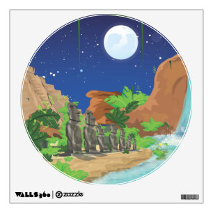 Tropical island wall decal