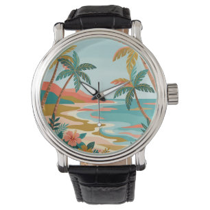 Tropical Island Watch – Coral & Gold Shoreline