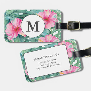 Tropical Island Watercolor Luggage Tag