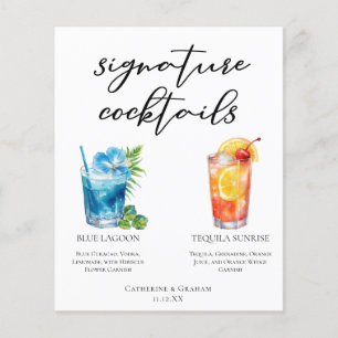 Tropical Island Wedding Signature Cocktails Menu