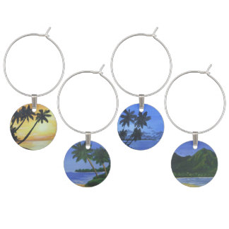 Tropical Island Wine Charm Set