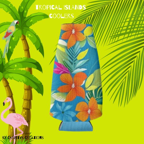 Tropical Islands Colorful Flowers Cooler