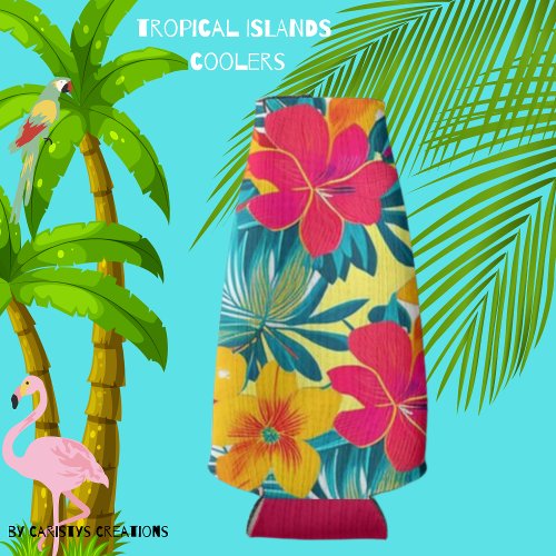 Tropical Islands Colorful Flowers Cooler