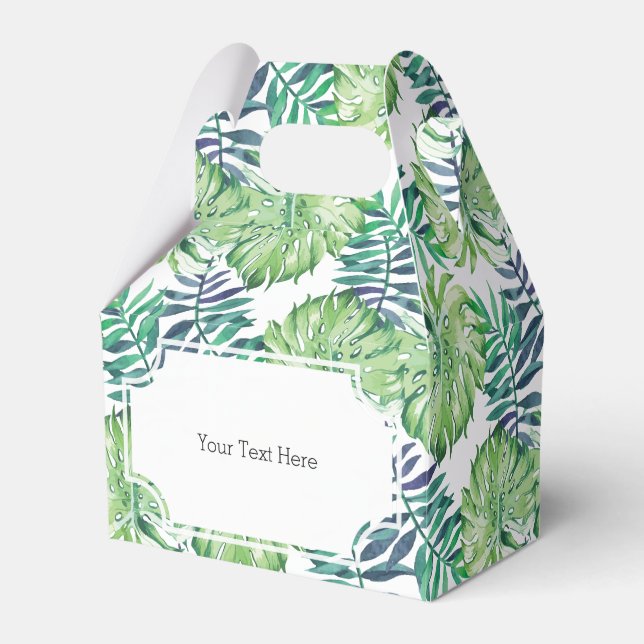 Tropical Islands Plants Monstera Deliciosa Favor Boxes (Front Side)