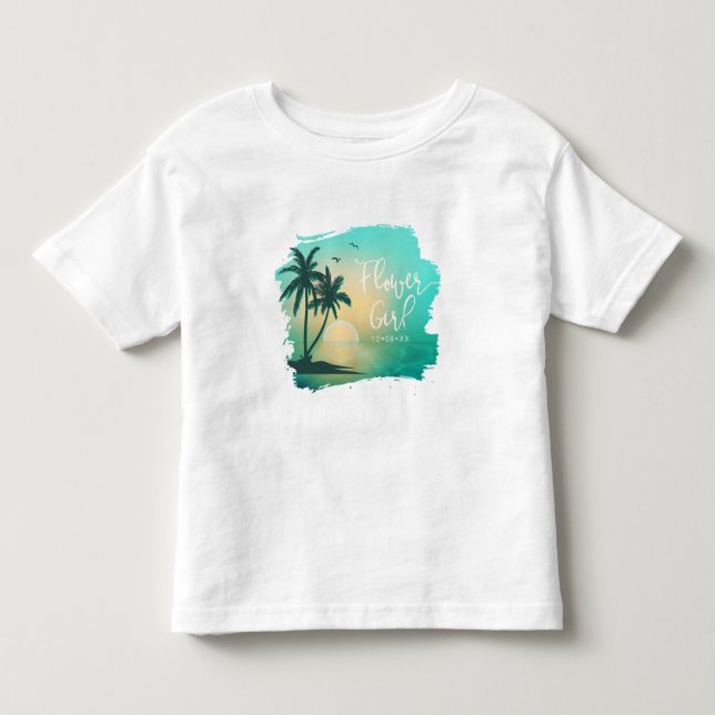 Tropical Isle Flower Girl Teal ID581 Toddler T-shirt (Front)