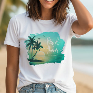 Tropical Isle Maid of Honor Teal ID581 T-Shirt