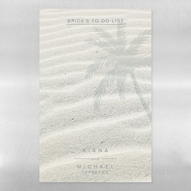 Tropical Isle Palm Tree and Sand ID581 Magnetic Dry Erase Sheet (Vertical)