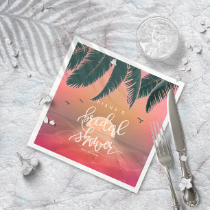 Tropical Isle Sunrise Bridal Shower Pink ID581 Napkins