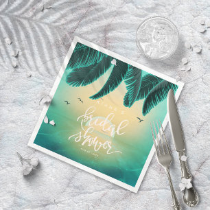 Tropical Isle Sunrise Bridal Shower Teal ID581 Napkins