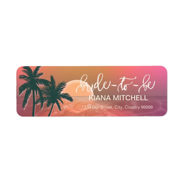 Tropical Isle Sunrise Bride-to-Be Pink ID581 Label (Front)