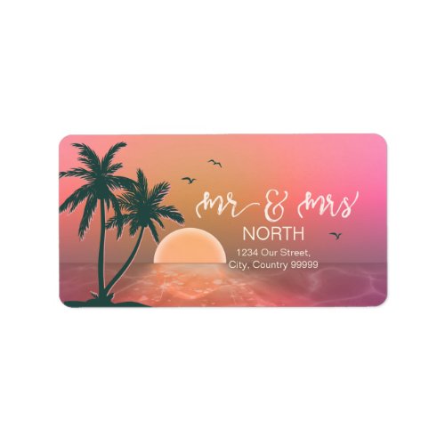 Tropical Isle Sunrise Mr  Mrs Pink ID581 Label