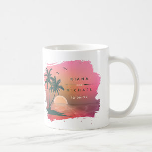 Tropical Isle Sunrise Wedding Pink ID581 Coffee Mug