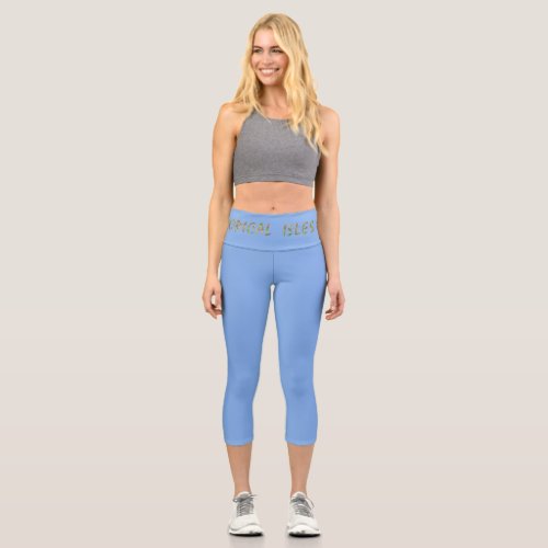 Tropical Isles_ Brwn Capri Leggings