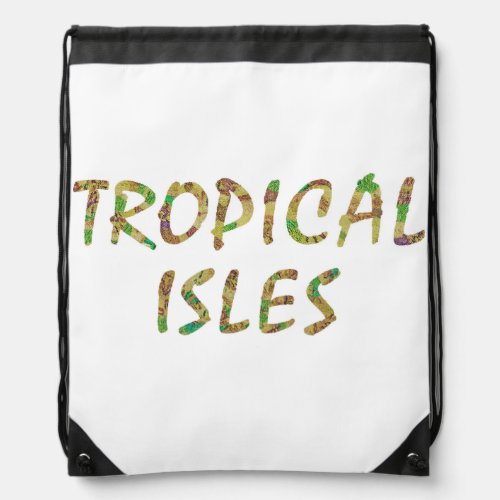 Tropical Isles_Brwn Drawstring Bag