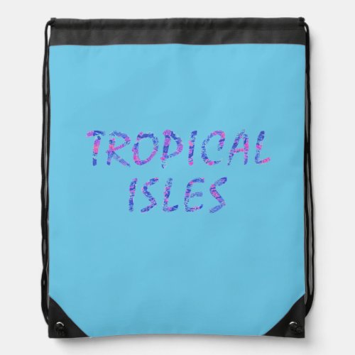 Tropical Isles_ Brwn Drawstring Bag