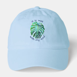 Tropical It Is Well With My Soul Monstera Modern Hat