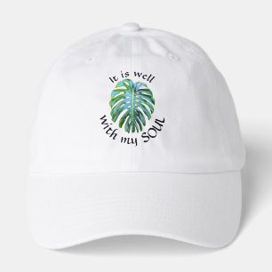 Tropical It Is Well With My Soul Monstera Modern Hat