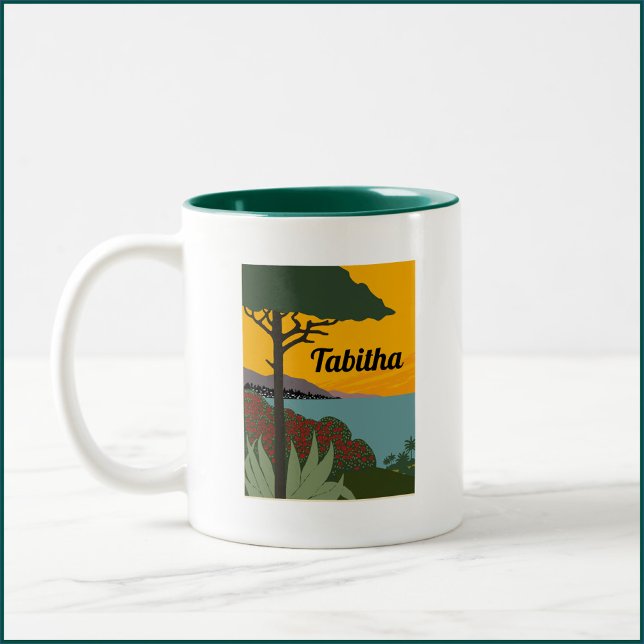 Tropical Italian Riviera Two-Tone Coffee Mug (Creator Uploaded)