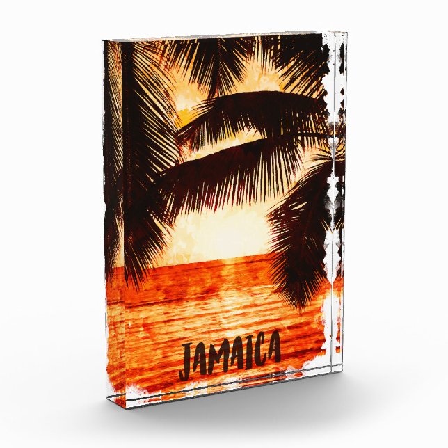 Tropical Jamaica Sunset Caribbean Island  Photo Block (Left)