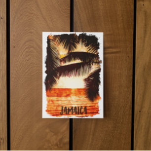 Tropical Jamaica Sunset Caribbean Island Postcard