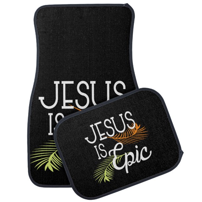 Tropical Jesus Palm Leaf Car Floor Mat (Set)