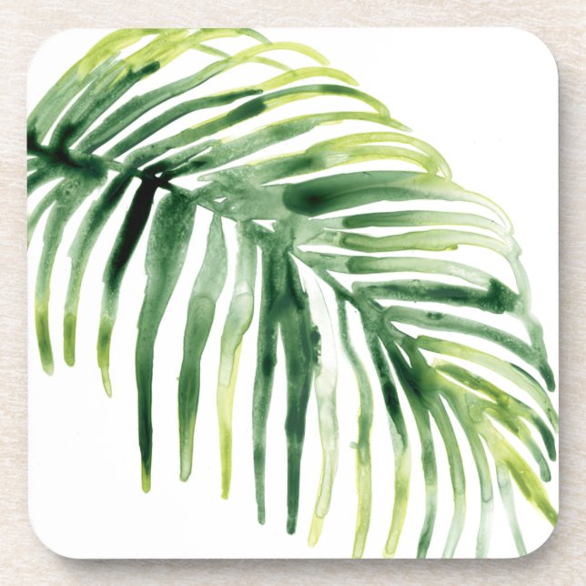 Tropical Jewel Leaf Beverage Coaster (Front)