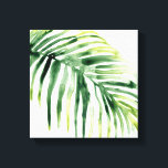 Tropical Jewel Leaf Canvas Print<br><div class="desc">Tropical Jewel V by June Erica Vess. This tropical leaf has been created using varying tones of green in a watercolor style. | 164741D</div>