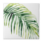 Tropical Jewel Leaf Ceramic Tile<br><div class="desc">Tropical Jewel V by June Erica Vess. This tropical leaf has been created using varying tones of green in a watercolor style. | 164741D</div>