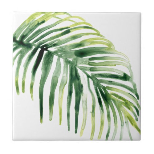 Tropical Jewel Leaf Ceramic Tile