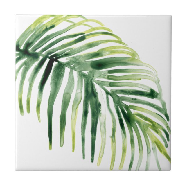 Tropical Jewel Leaf Ceramic Tile (Front)