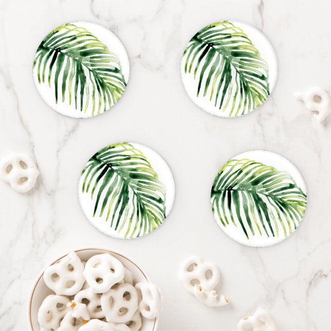 Tropical Jewel Leaf Coaster Set (In Situ)