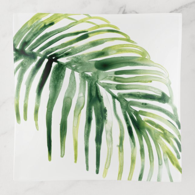 Tropical Jewel Leaf Trinket Tray (Front)
