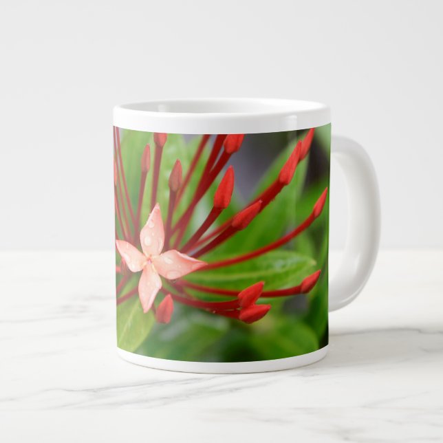 Tropical Jumbo Red Flower Panama Coffee Mug Yotigo (Front Right)