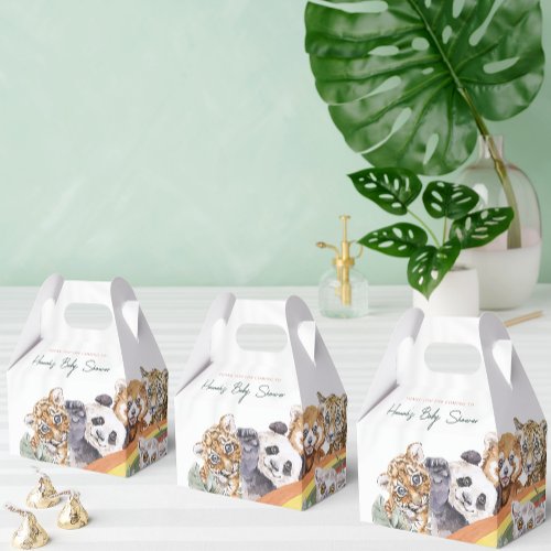 Tropical Jungle Baby Animals  Baby Shower Favor Boxes