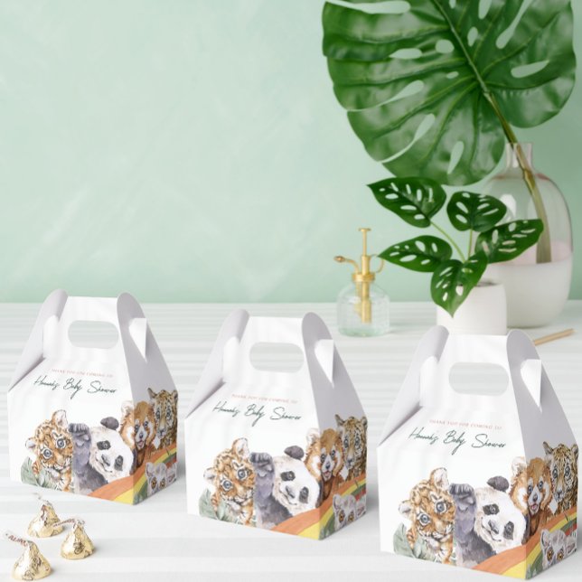 Tropical Jungle Baby Animals | Baby Shower Favor Boxes (Creator Uploaded)