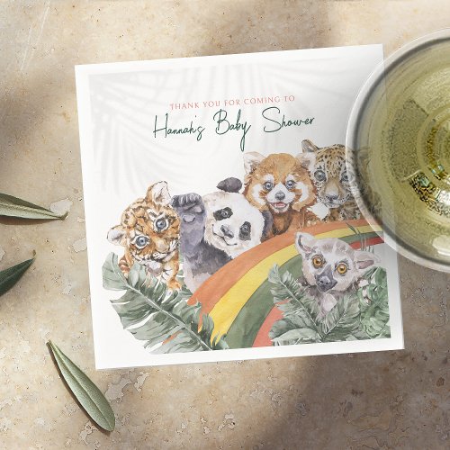 Tropical Jungle Baby Animals  Baby Shower Napkins