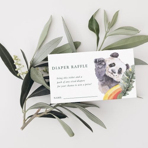 Tropical Jungle Baby Animals  Diaper Raffle Enclosure Card