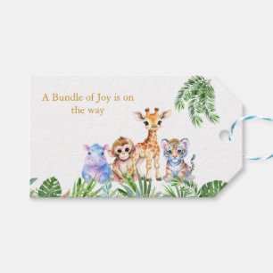 Tropical Jungle Baby animals Gift Tags