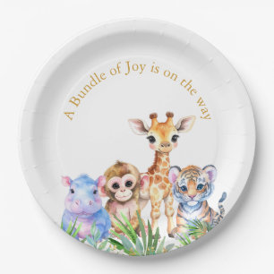 Tropical Jungle Baby animals Paper Plates