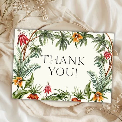 Tropical Jungle Baby Shower Thank You Card