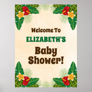 Tropical Jungle Baby Shower Welcome Sign